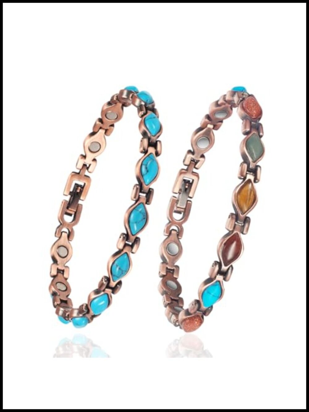 Pure Copper Magnetic Therapy Bracelet for Women Adjustable Curb Chain
